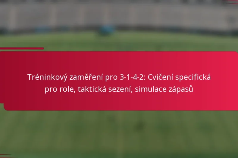 Tréninkový zaměření pro 3-1-4-2: Cvičení specifická pro role, taktická sezení, simulace zápasů
