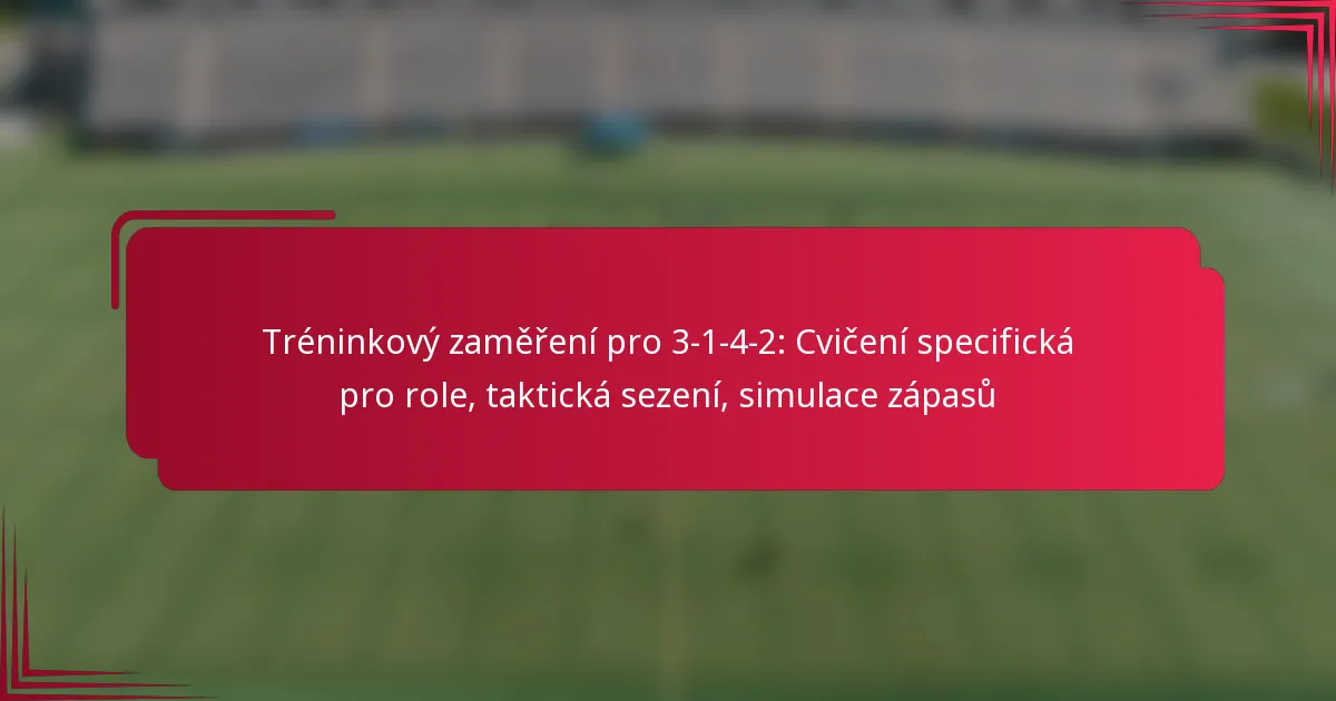Read more about the article Tréninkový zaměření pro 3-1-4-2: Cvičení specifická pro role, taktická sezení, simulace zápasů