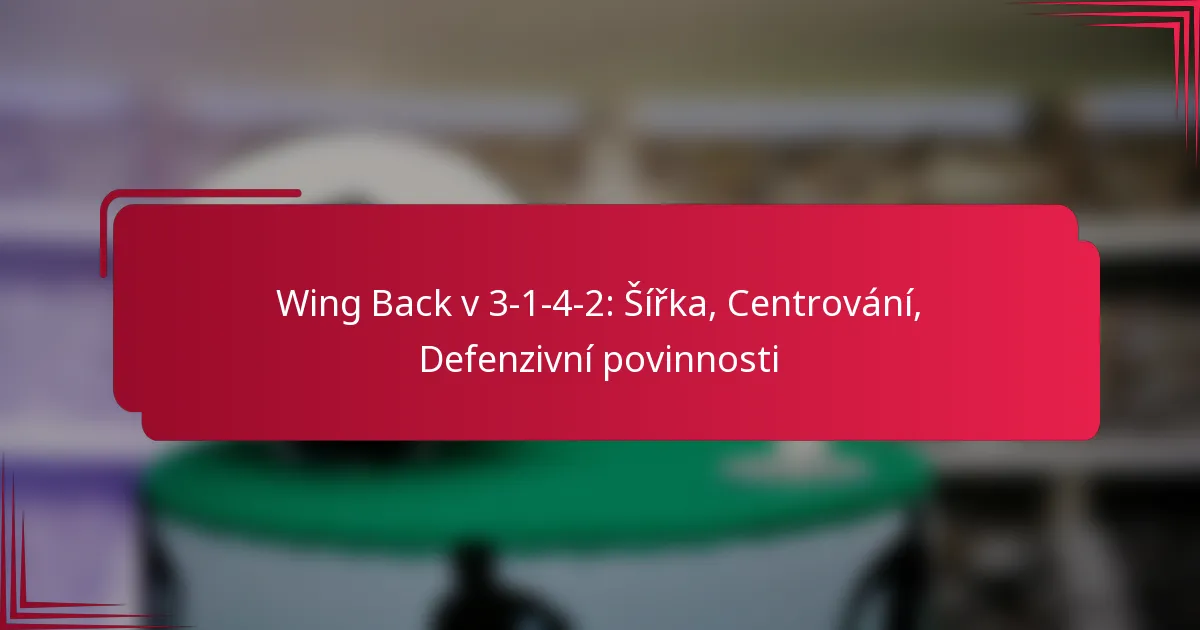 You are currently viewing Wing Back v 3-1-4-2: Šířka, Centrování, Defenzivní povinnosti