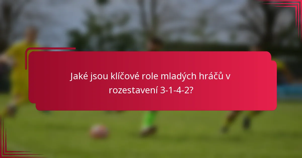 Jaké jsou klíčové role mladých hráčů v rozestavení 3-1-4-2?