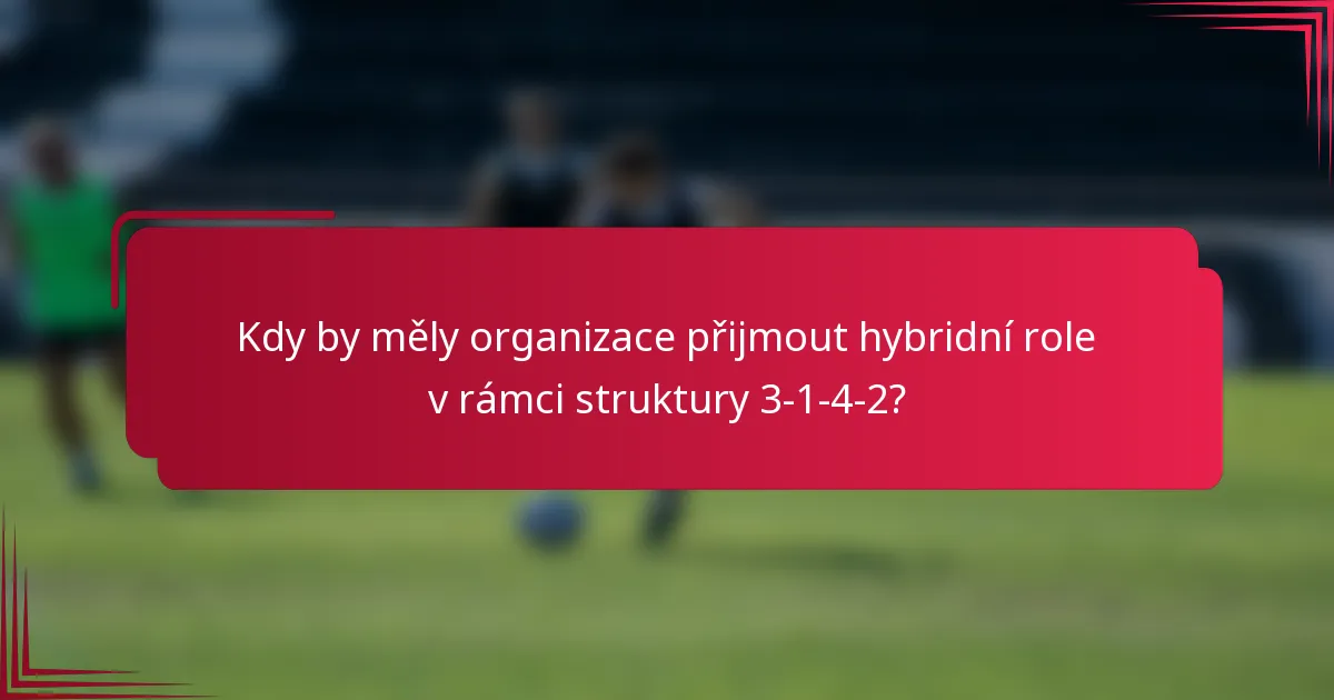Kdy by měly organizace přijmout hybridní role v rámci struktury 3-1-4-2?